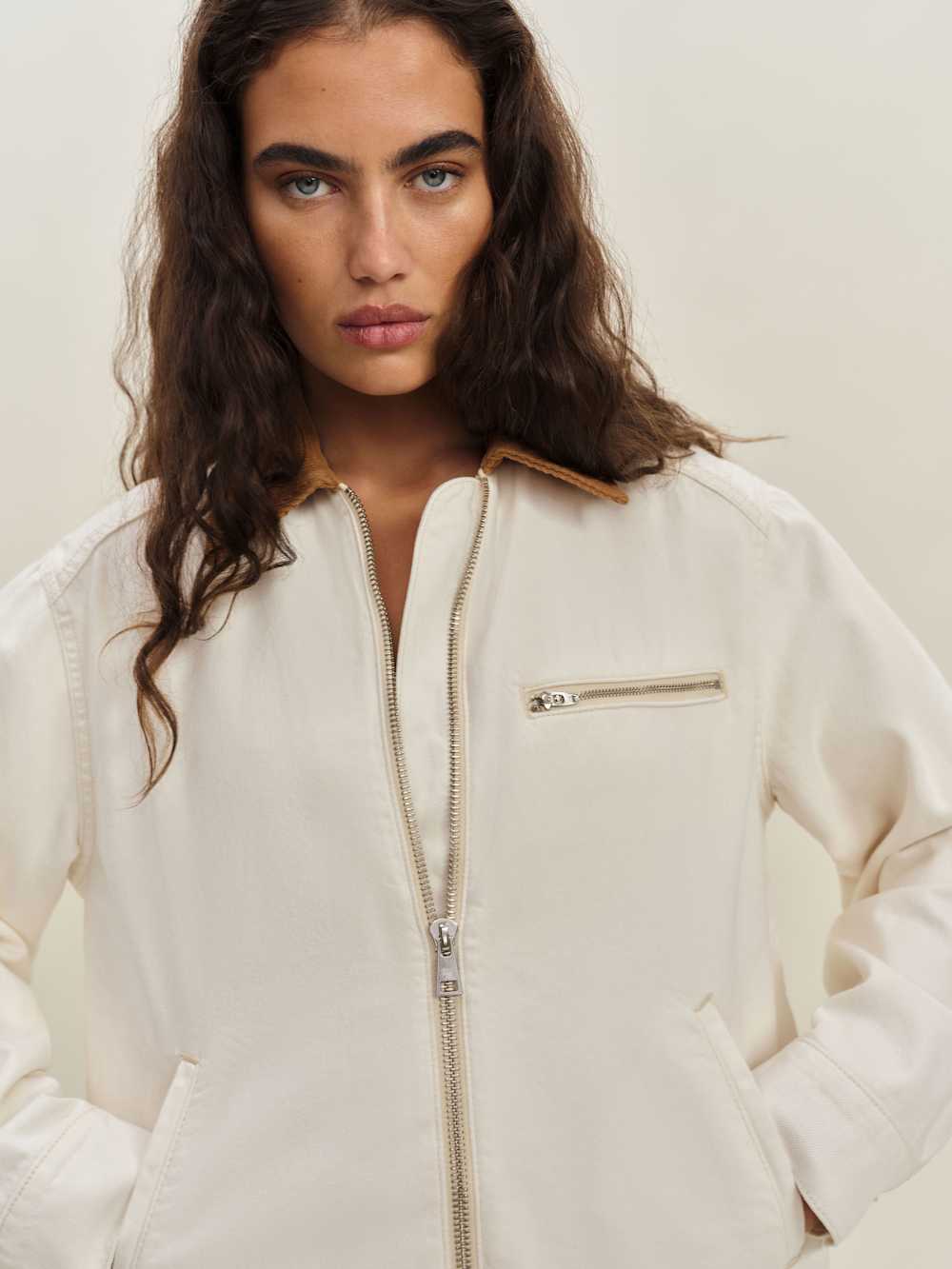 Reformation Harrison Utility Jacket - Fior Di Latte