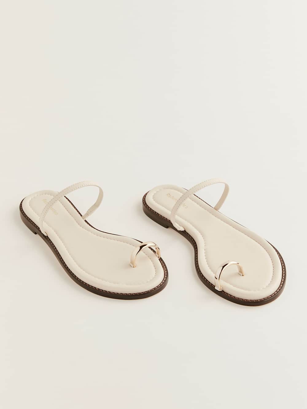 Reformation Cassandra Flat Sandal - Almond Leather