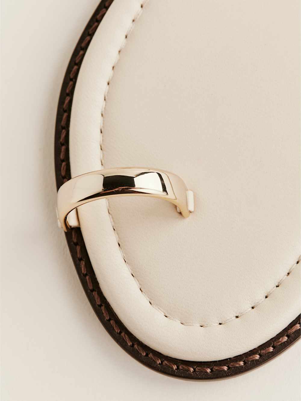 Reformation Cassandra Flat Sandal - Almond Leather