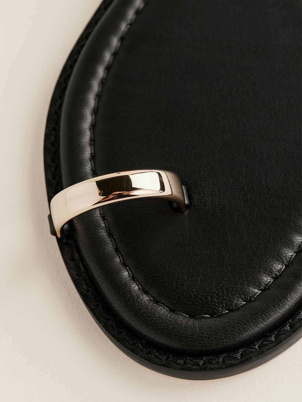 Reformation Cassandra Flat Sandal - Black Leather