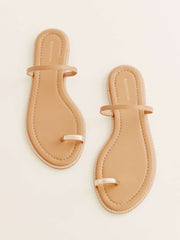 Reformation Cassandra Flat Sandal - Buff
