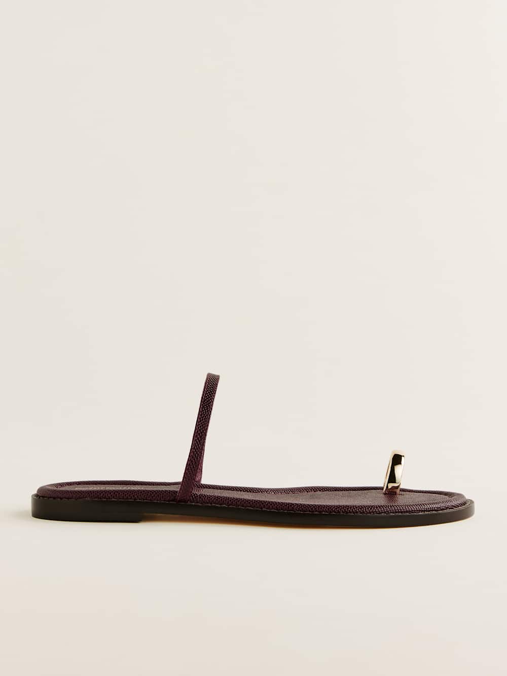 Reformation Cassandra Flat Sandal - Wine Snake
