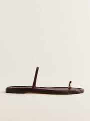 Reformation Cassandra Flat Sandal - Wine Snake