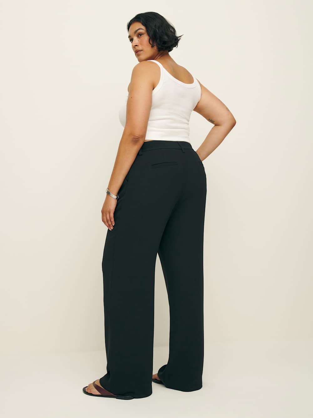 Reformation Alex Mid Rise Pant Es - Black