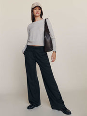Reformation Petites Carter Mid Rise Pant - Black