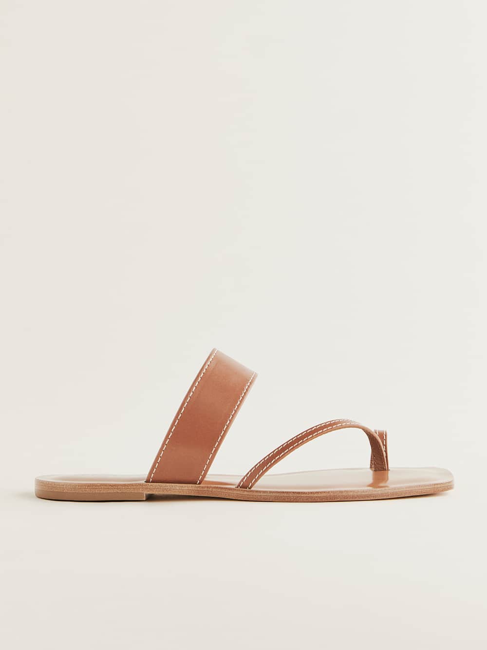 Reformation Sawyer Flat Sandal - Pecan Leather