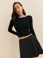 Reformation Meadow Regenerative Merino Cardigan - Black