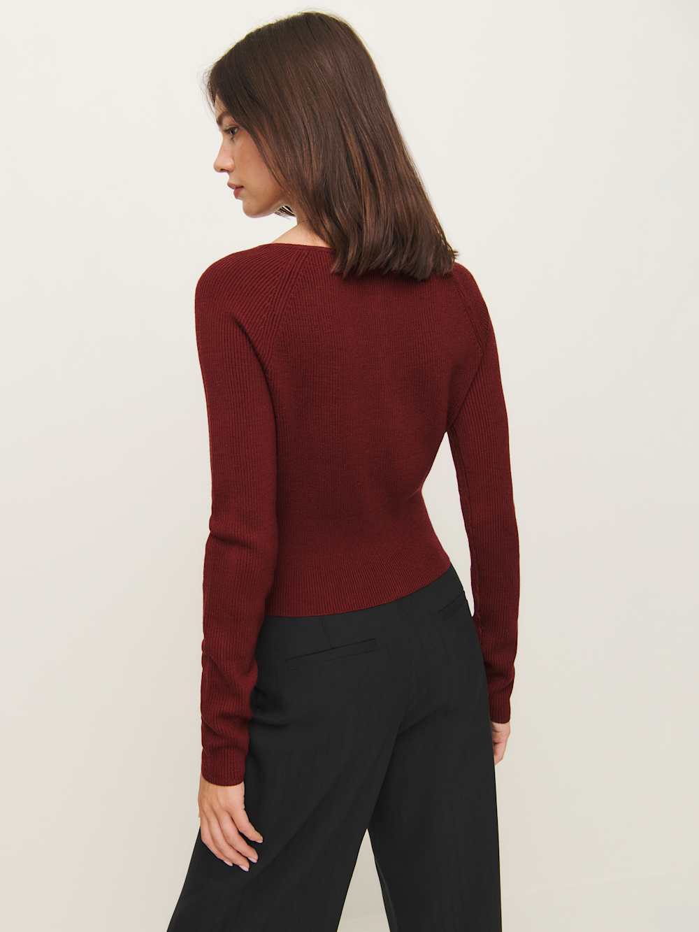 Reformation Meadow Regenerative Merino Cardigan - Chianti