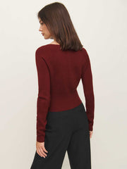Reformation Meadow Regenerative Merino Cardigan - Chianti