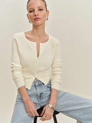 Reformation Meadow Regenerative Merino Cardigan - Cream