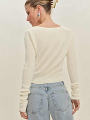 Reformation Meadow Regenerative Merino Cardigan - Cream
