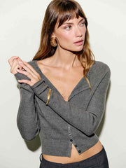 Reformation Meadow Regenerative Merino Cardigan - Mid Grey