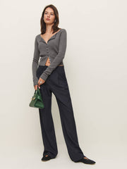 Reformation Meadow Regenerative Merino Cardigan - Mid Grey