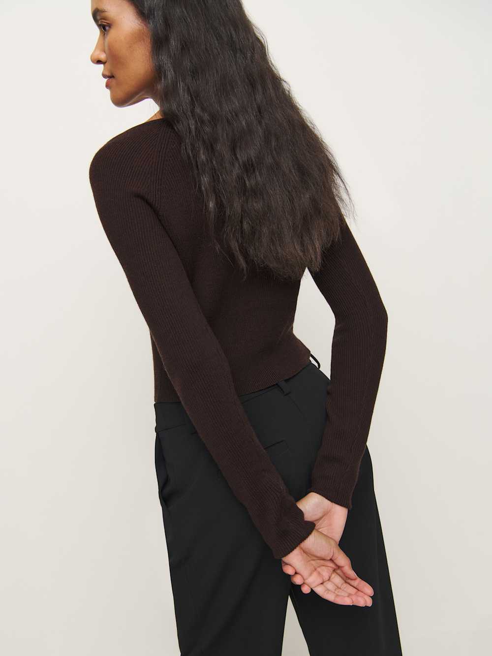 Reformation Meadow Regenerative Merino Cardigan - Mole