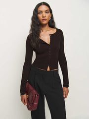 Reformation Meadow Regenerative Merino Cardigan - Mole