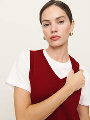 Reformation Reese Cashmere Tank - Crimson