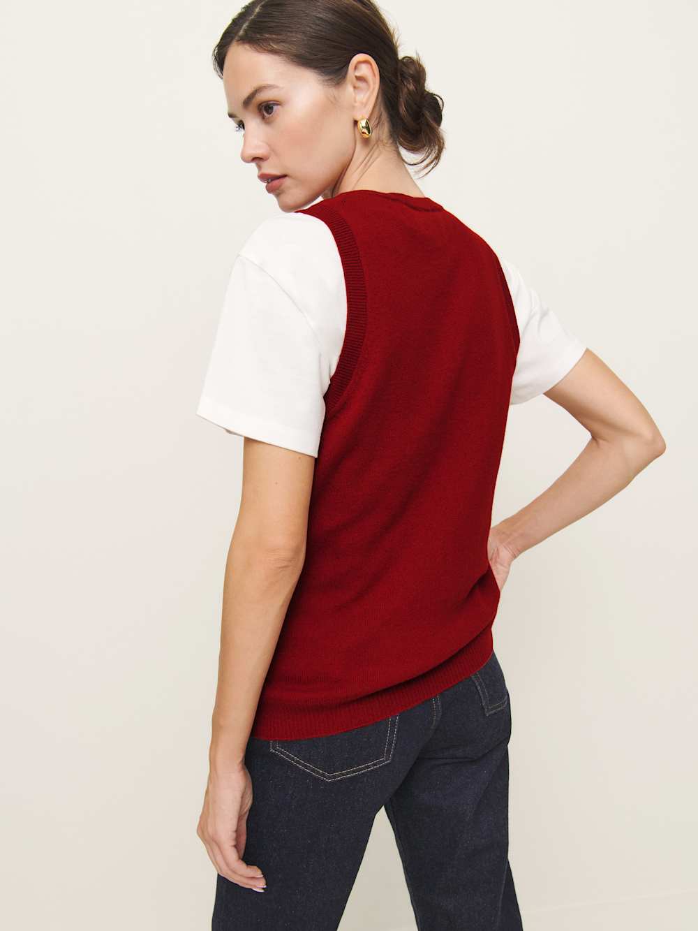 Reformation Reese Cashmere Tank - Crimson