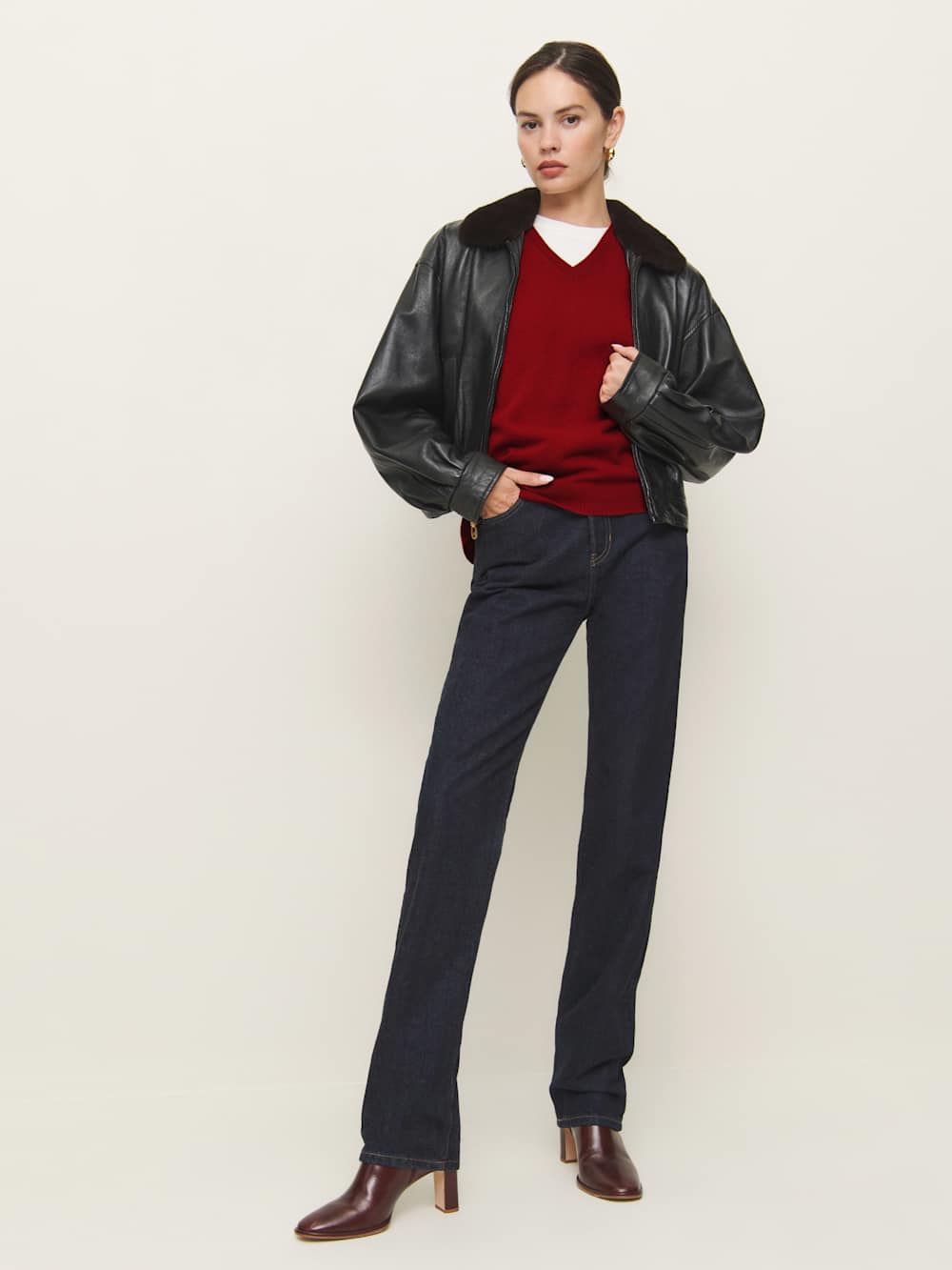 Reformation Reese Cashmere Tank - Crimson