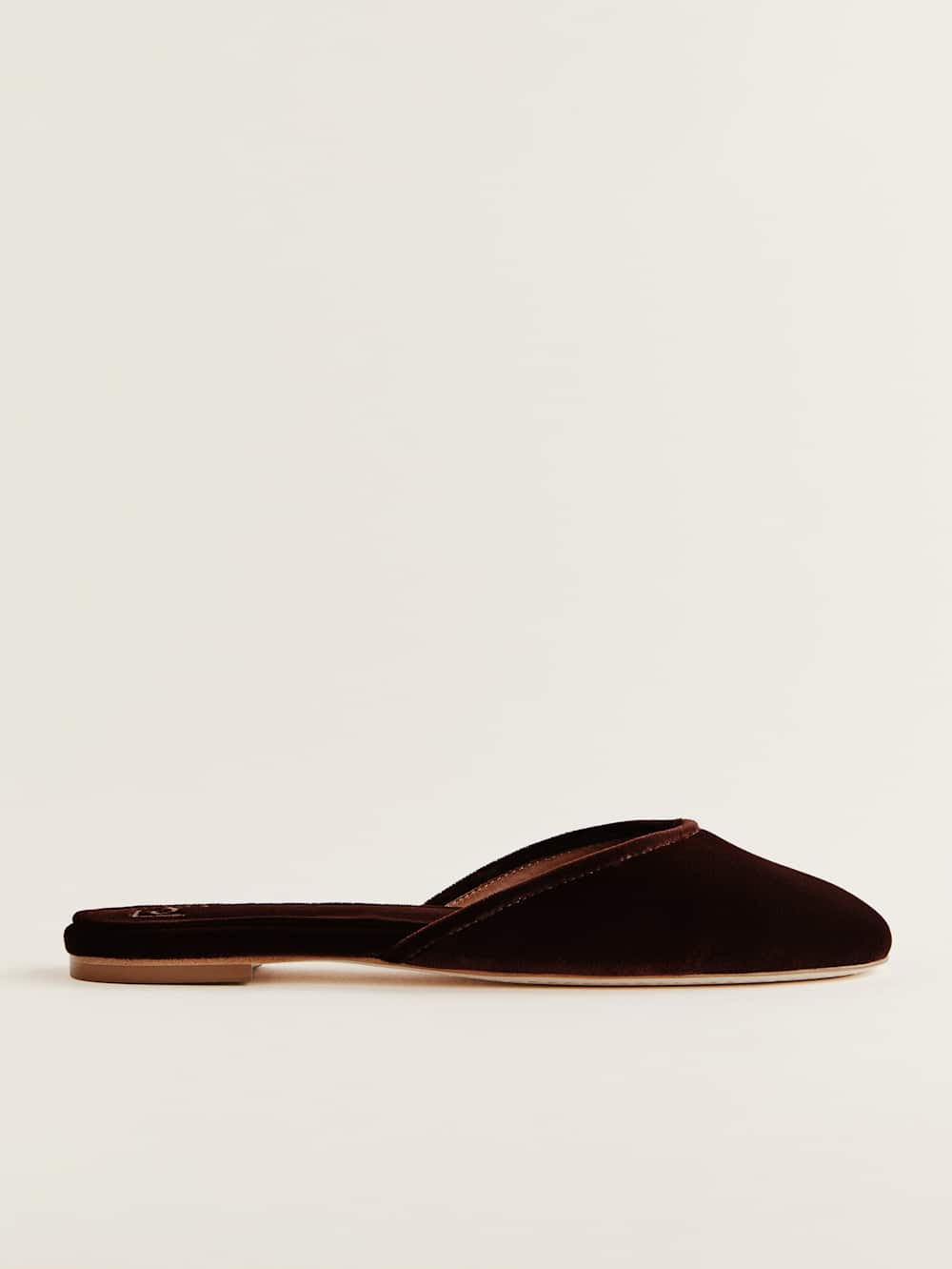 Reformation Melly Flat Mule - Dark Cherry Velvet