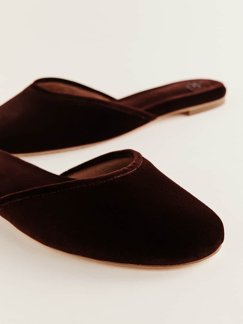 Reformation Melly Flat Mule - Dark Cherry Velvet