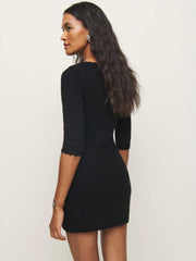 Reformation Baez Cashmere Mini Dress - Black