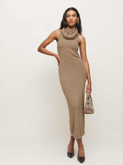 Reformation Simone Regenerative Merino Dress - Camel