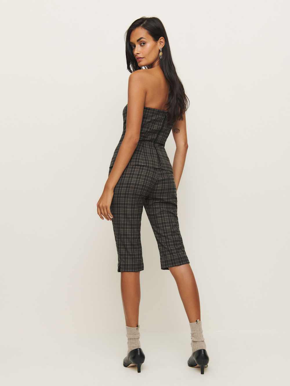 Reformation Petites Steeplechase Set - Taupe Check