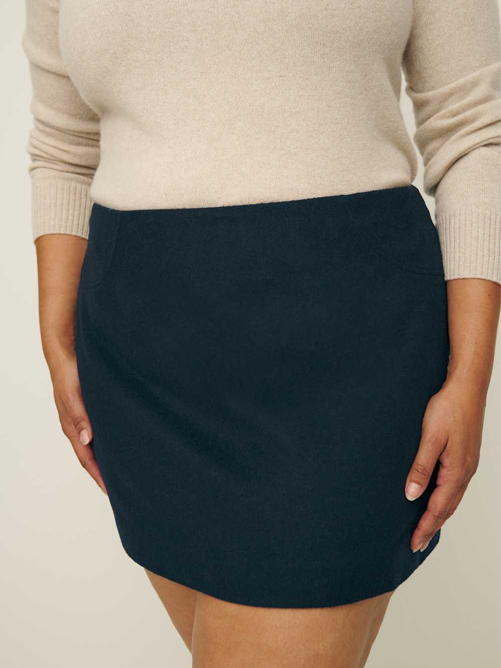 Reformation Buxton Skirt Es - Navy