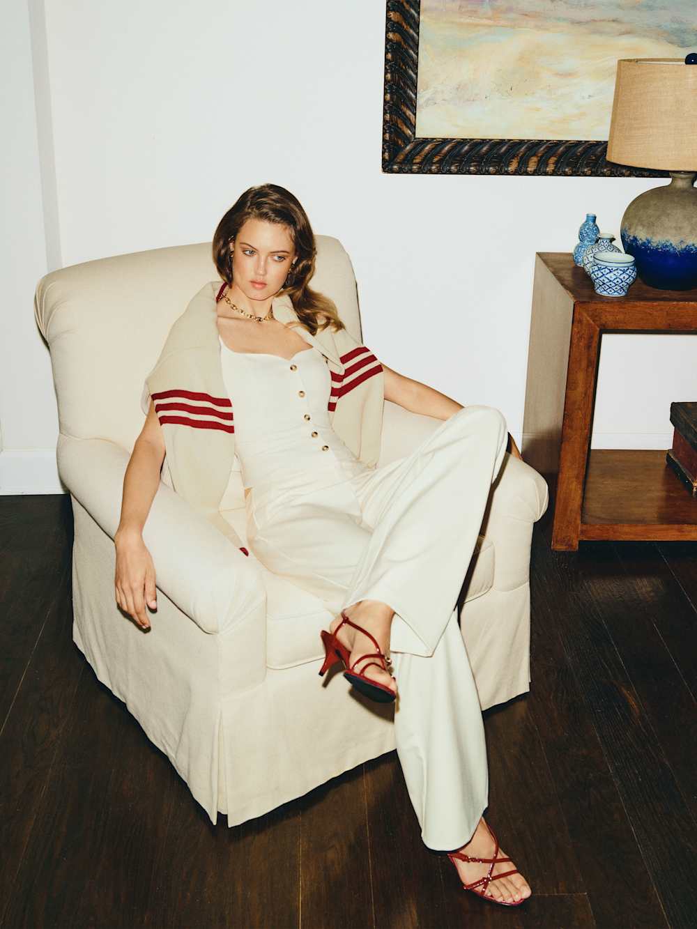 Reformation Petites Vida Low Rise Pant - Cream