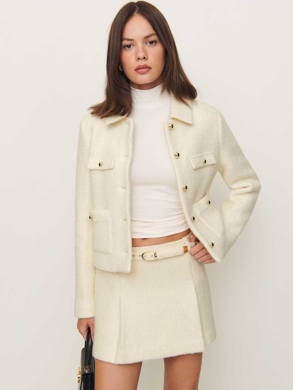 Reformation Petites Vida Low Rise Pant - Cream
