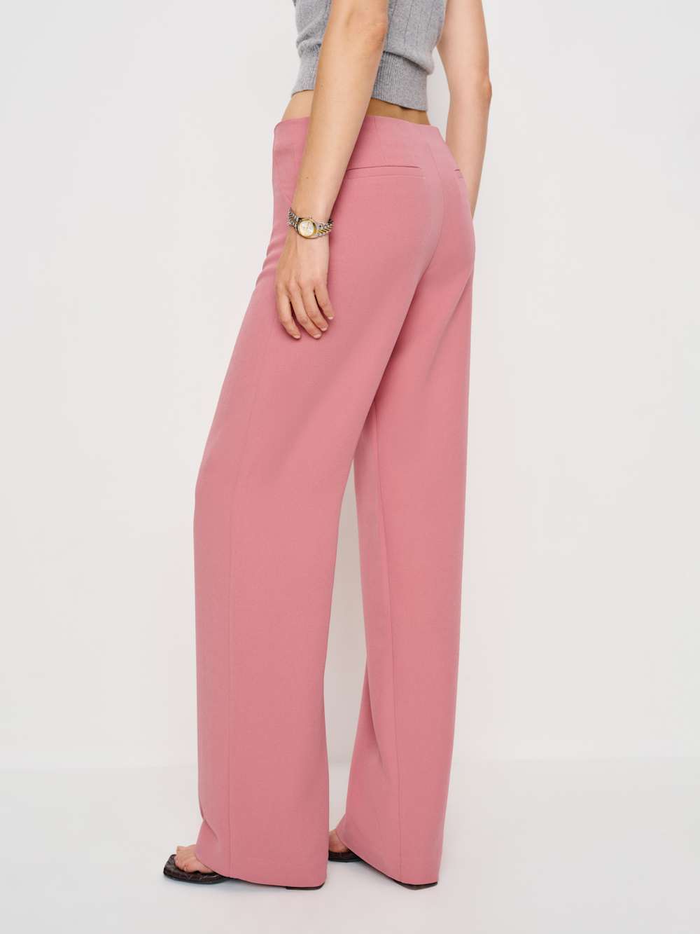 Reformation Petites Vida Low Rise Pant - Dried Rose