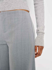 Reformation Petites Vida Low Rise Pant - Grey Stripe