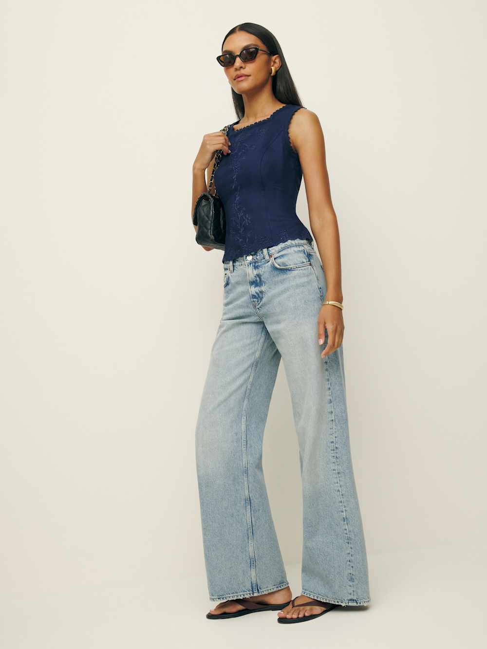 Reformation Lorie Linen Top - Danube