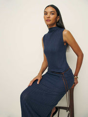 Reformation Arabella Knit Dress - Navy