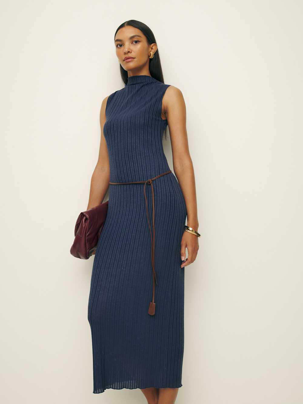 Reformation Arabella Knit Dress - Navy
