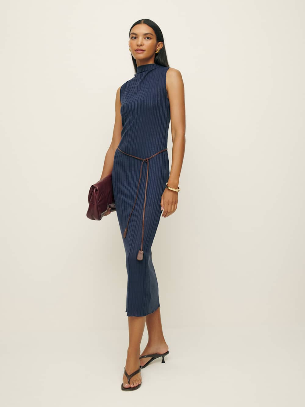 Reformation Arabella Knit Dress - Navy