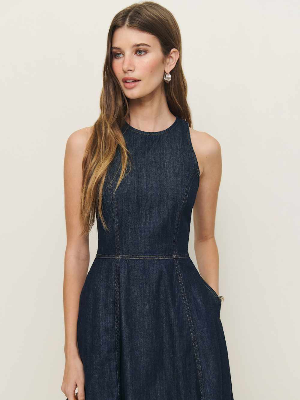 Reformation Pippa Denim Midi Dress - Liffey