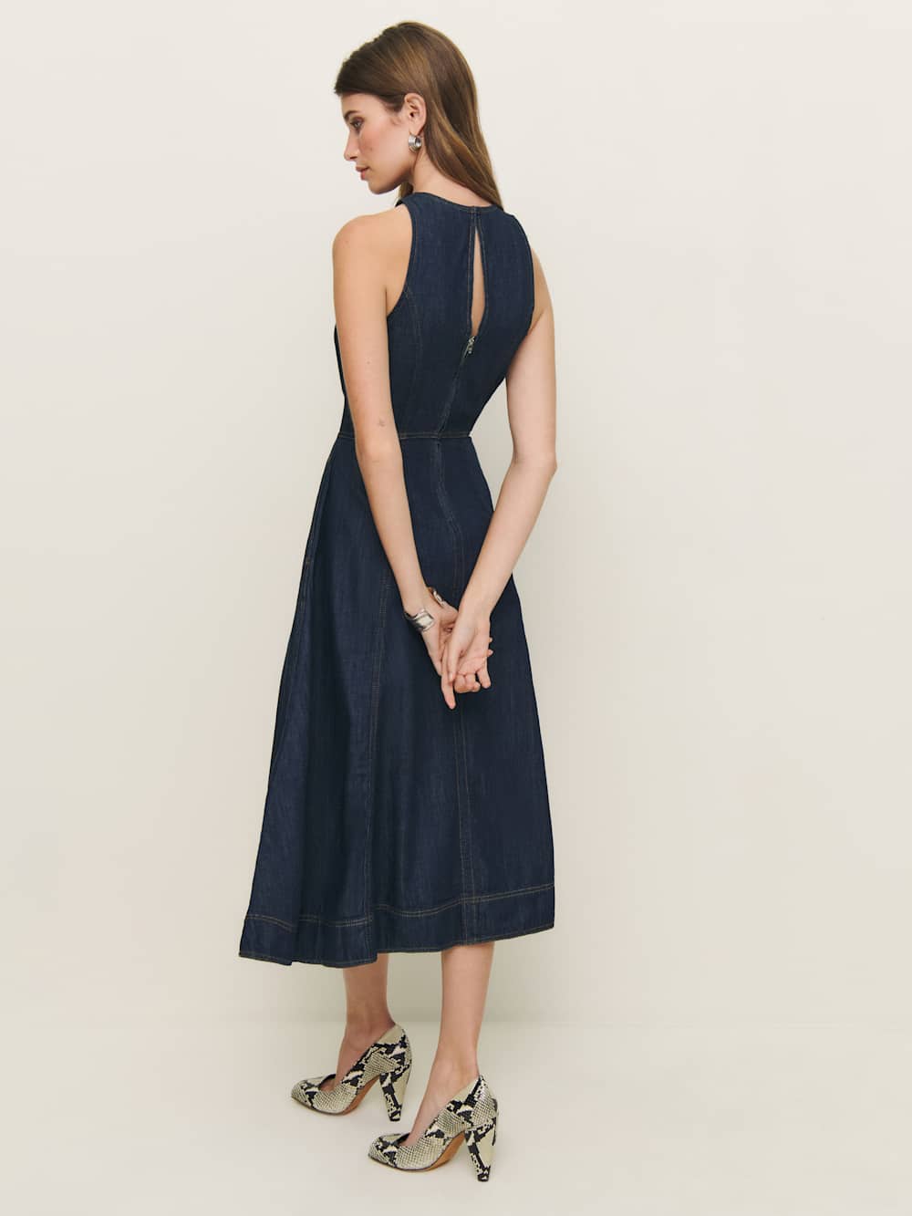 Reformation Pippa Denim Midi Dress - Liffey