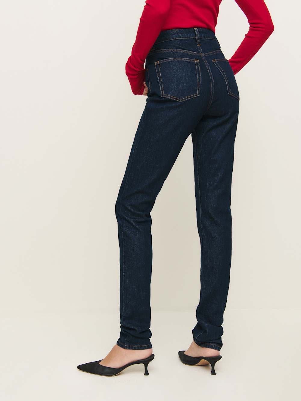 Reformation Etta Stretch High Rise Stacked Slim Jeans - Seneca