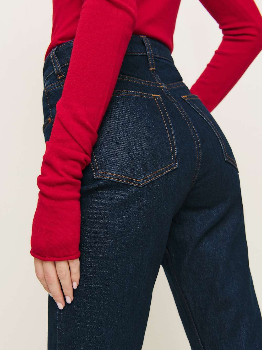 Reformation Etta Stretch High Rise Stacked Slim Jeans - Seneca