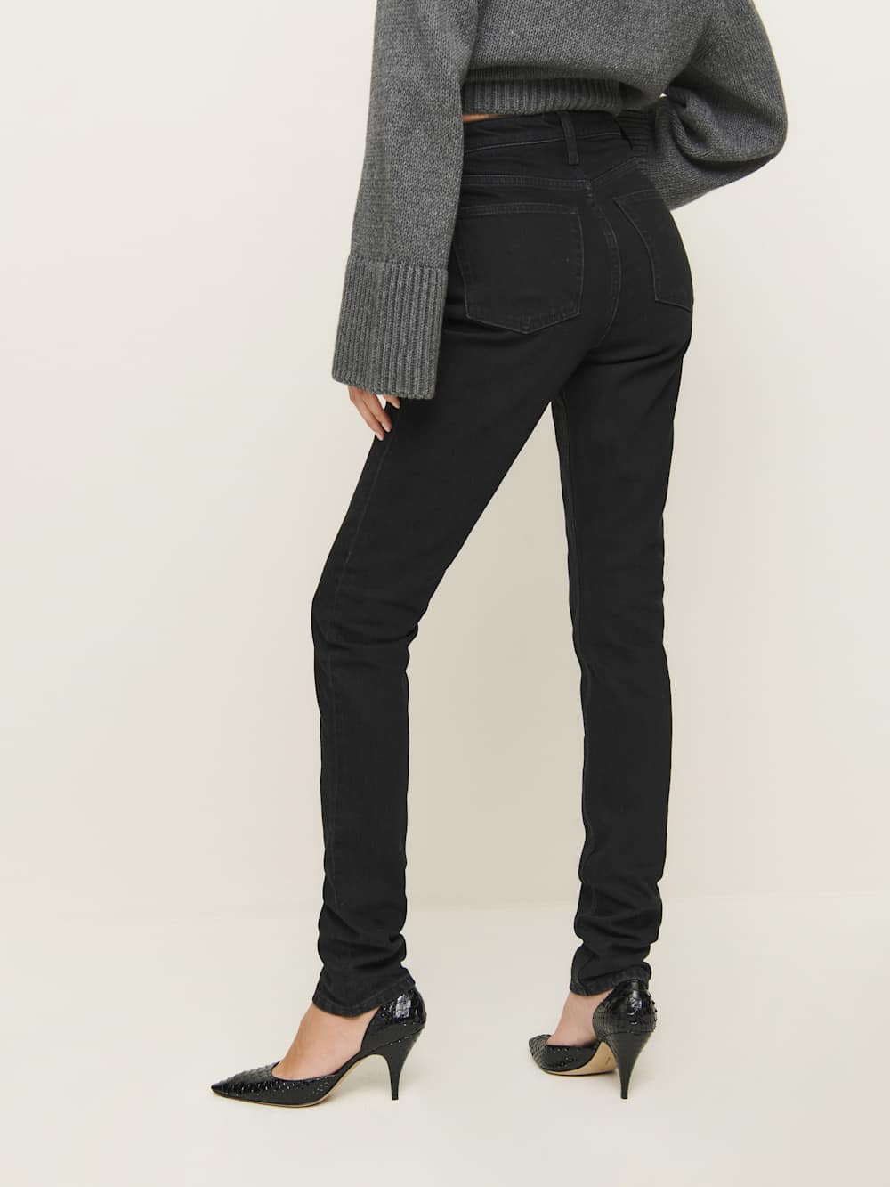 Reformation Etta Stretch High Rise Stacked Slim Jeans - Vana