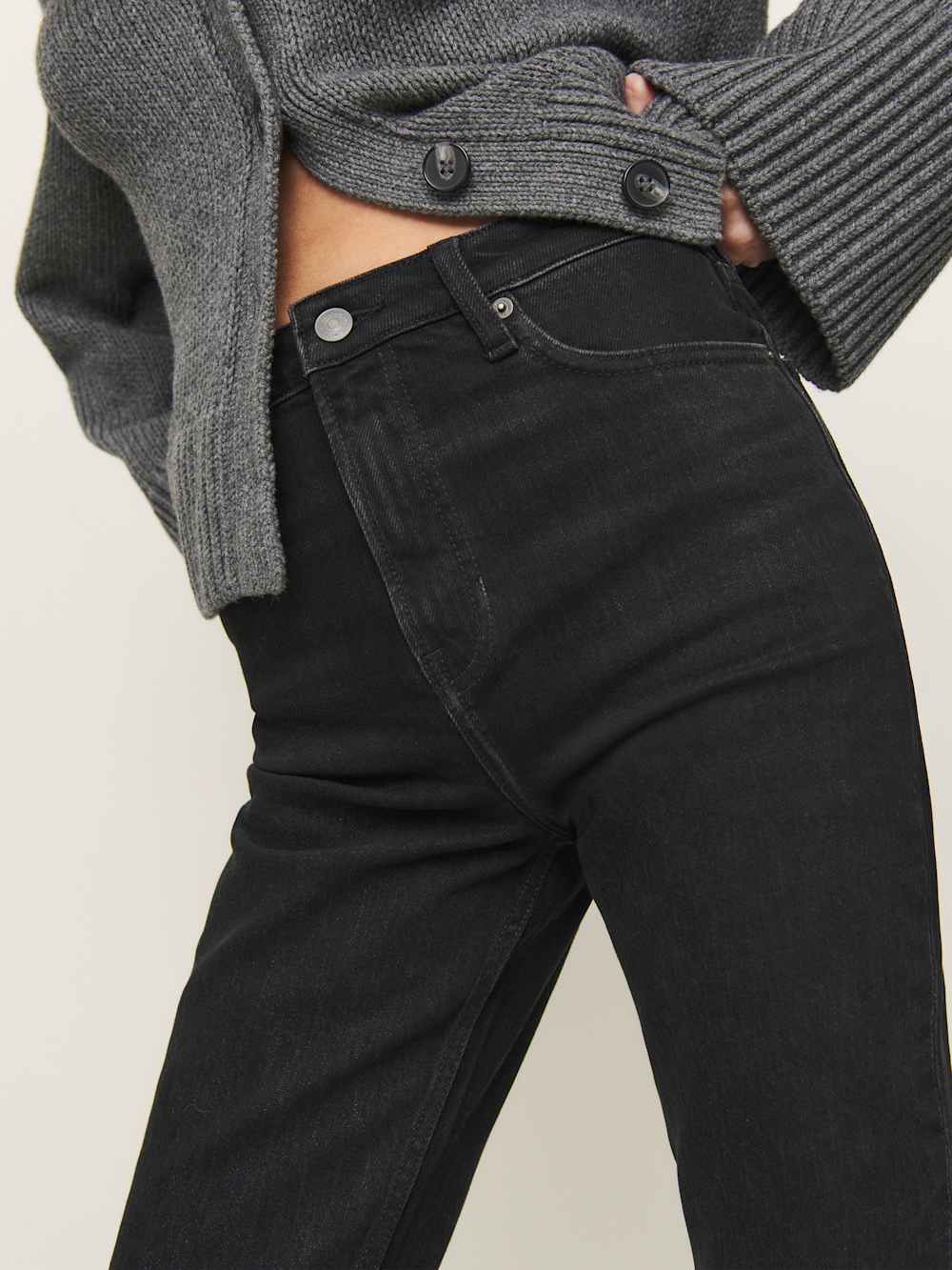 Reformation Etta Stretch High Rise Stacked Slim Jeans - Vana