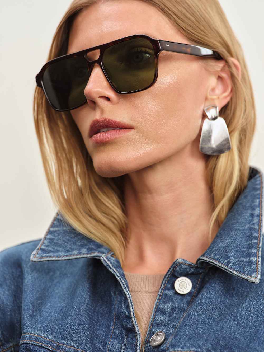 Reformation Brune Sunglasses - Tortoise/green