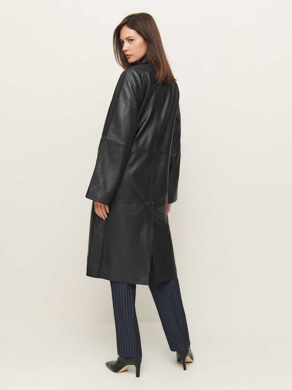 Reformation Veda Beck Leather Trench - Black