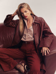 Reformation Veda Beck Leather Trench - Chianti