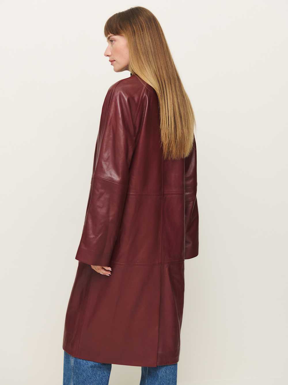 Reformation Veda Beck Leather Trench - Chianti