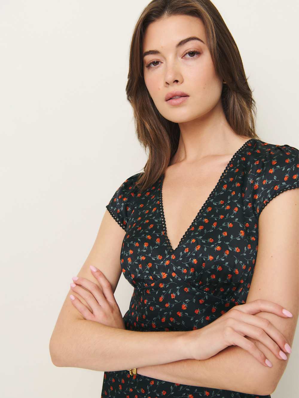 Reformation Amellia Silk Dress - Perla