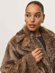 Reformation Ellie Faux Fur Coat - Teddy