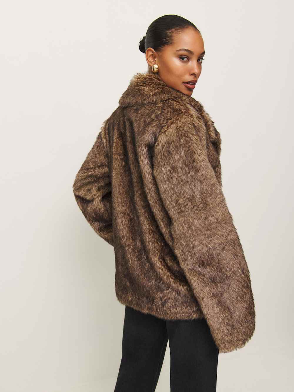 Reformation Ellie Faux Fur Coat - Teddy