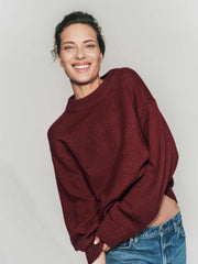 Reformation Cove Cashmere Oversized Crew - Chianti